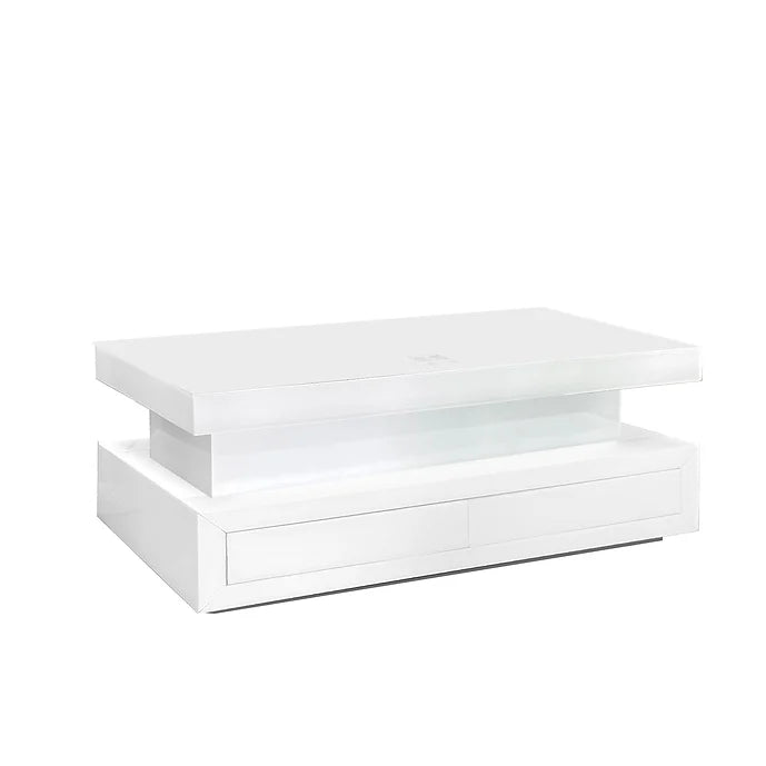 A-CT03 ALMA WHITE COFFEE TABLE WITH BLUETOOTH AND WIRELESS CHARGER