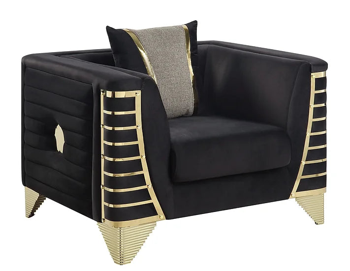 S4010 DONOVAN BLACK LIVING ROOM SET AVAILABLE AS 2 PIECE OR 3 PIECE SET