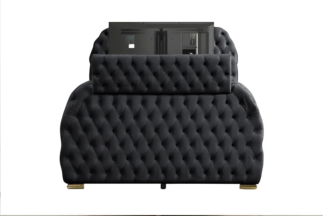 B8010 ROYAL BLACK BED AVAILABLE IN QUEEN AND KING SIZES