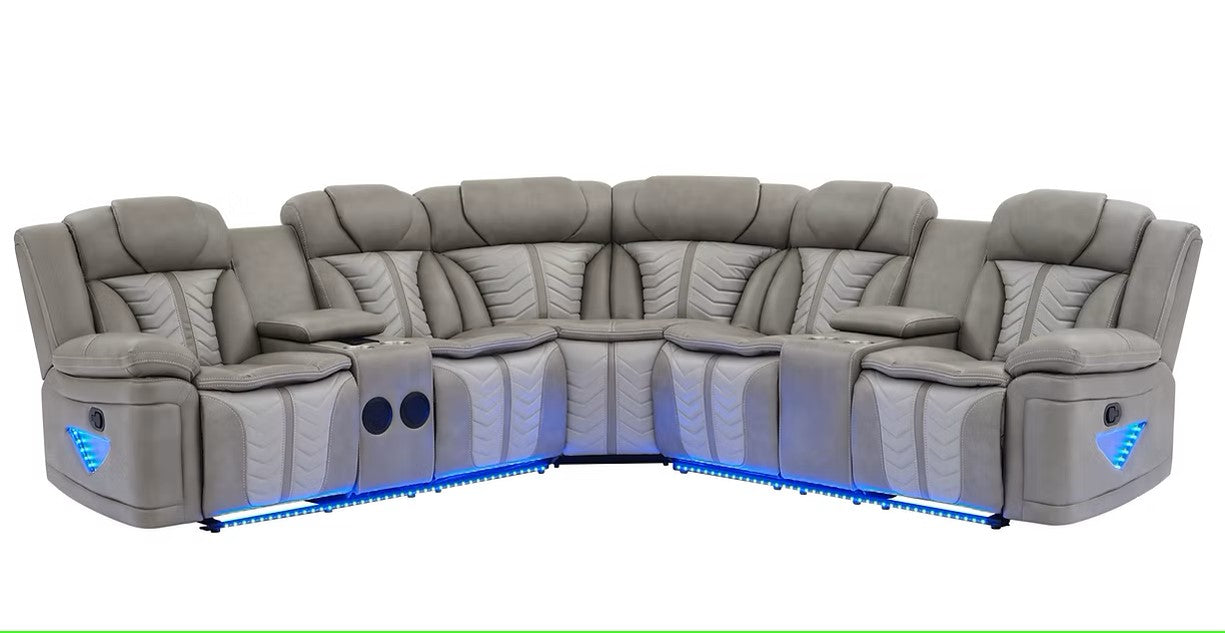 S2025 INNOVA GREY RECLINING SECTIONAL