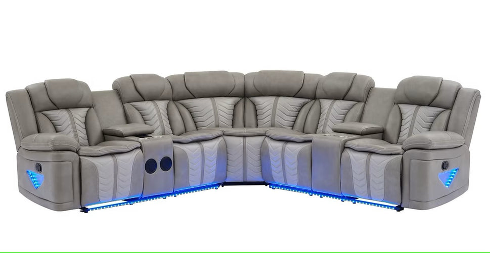 S2025 INNOVA GREY RECLINING SECTIONAL