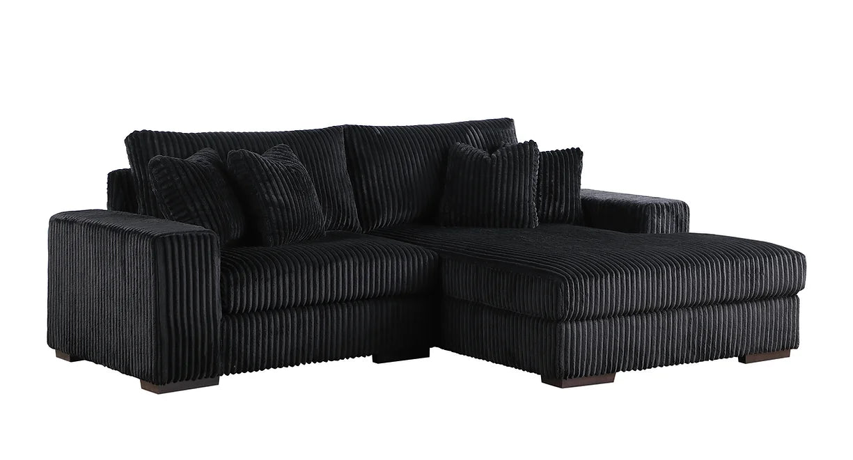 S859 COMFY 2 PIECE BLACK SECTIONAL