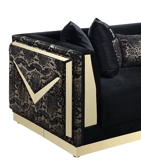 S4030 MONACO BLACK LIVING ROOM SET AVAILABLE AS 2 PIECE OR 3 PIECE SET