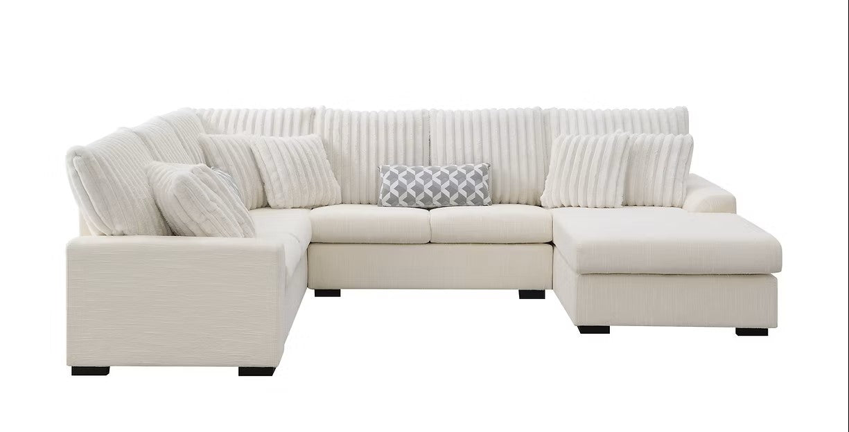 S1801 BRADY BEIGE SECTIONAL PLUS OPTIONAL OTTOMAN