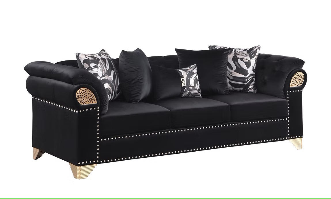 S3600 EMMA BLACK LIVING ROOM SET AVAILABLE AS 2 PIECE OR 3 PIECE SET