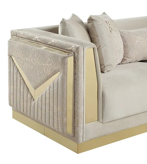 S4030 MONACO CREAM LIVING ROOM SET AVAILABLE AS 2 PIECE OR 3 PIECE SET