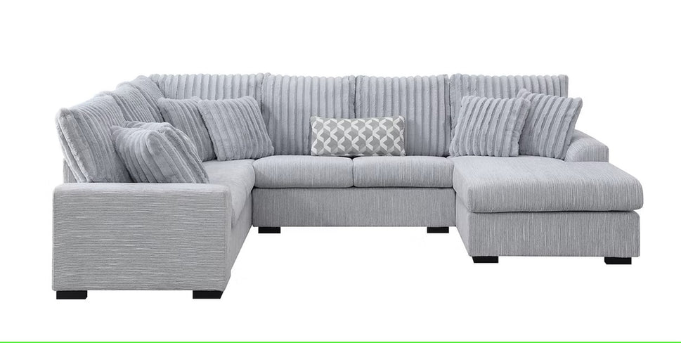 S1801 BRADY GREY SECTIONAL PLUS OPTIONAL OTTOMAN