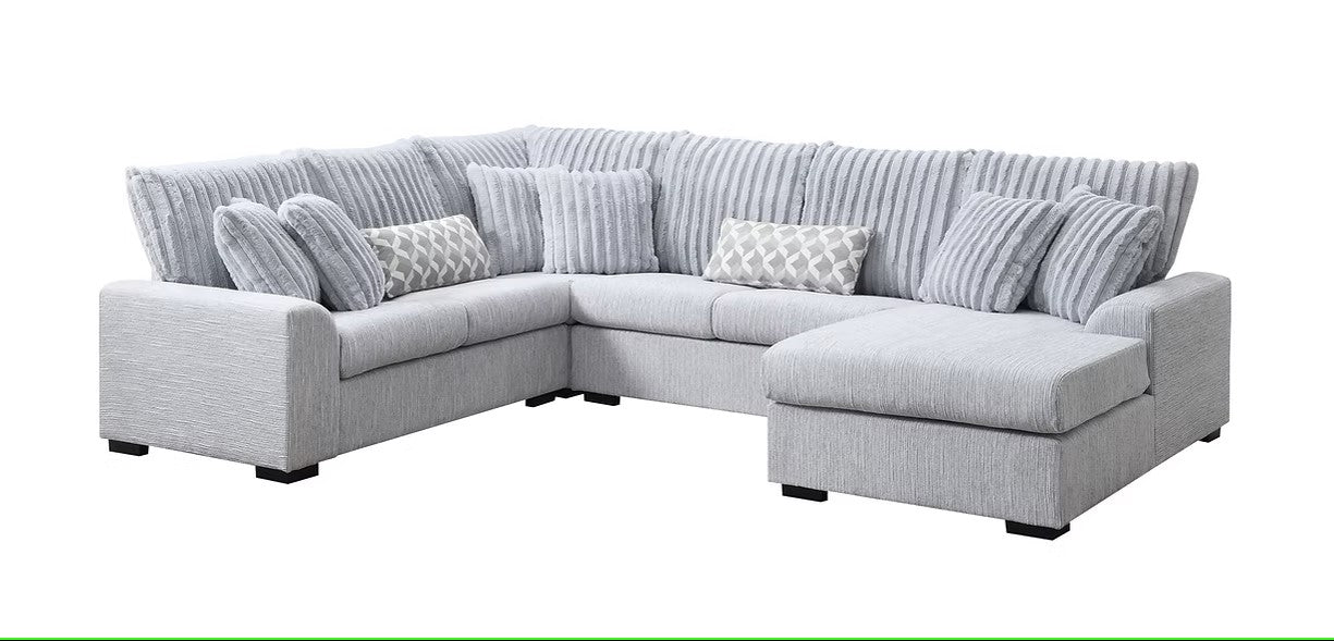 S1801 BRADY GREY SECTIONAL PLUS OPTIONAL OTTOMAN