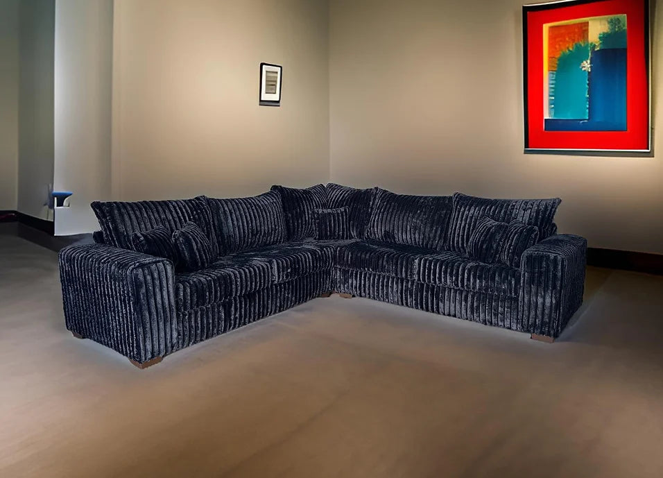 S345 NOAH 3 PIECE BLACK SECTIONAL