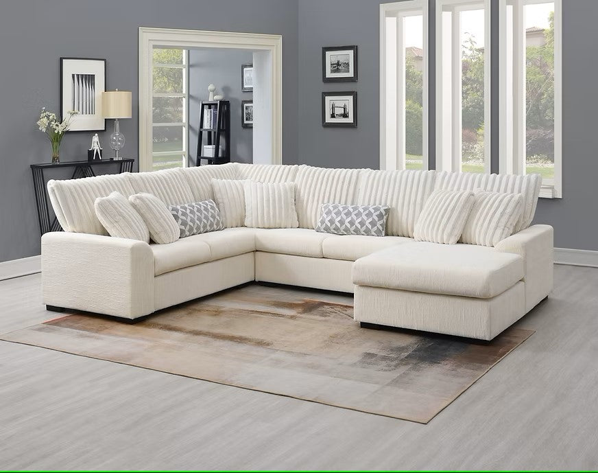 S1801 BRADY BEIGE SECTIONAL PLUS OPTIONAL OTTOMAN