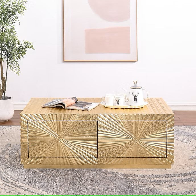 A-CT06 HELIOS GOLD LEAF COFFEE TABLE