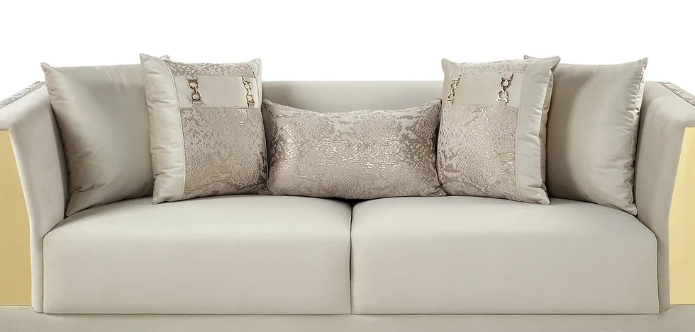 S4030 MONACO CREAM LIVING ROOM SET AVAILABLE AS 2 PIECE OR 3 PIECE SET