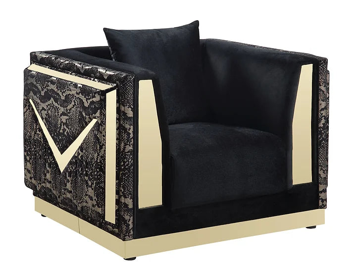 S4030 MONACO BLACK LIVING ROOM SET AVAILABLE AS 2 PIECE OR 3 PIECE SET