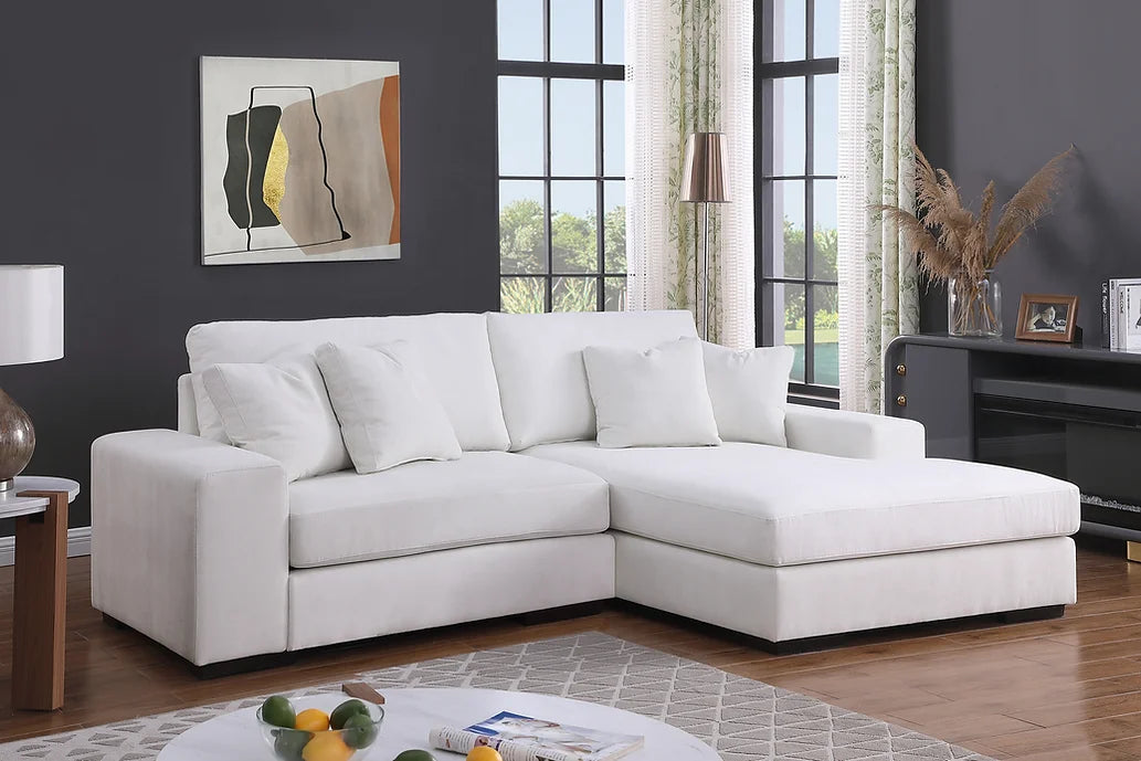 S859 COMFY CHENILLE 2 PIECE CREAM SECTIONAL
