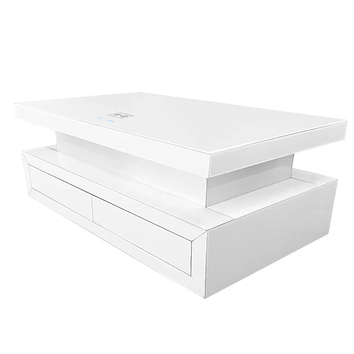 A-CT03 ALMA WHITE COFFEE TABLE WITH BLUETOOTH AND WIRELESS CHARGER