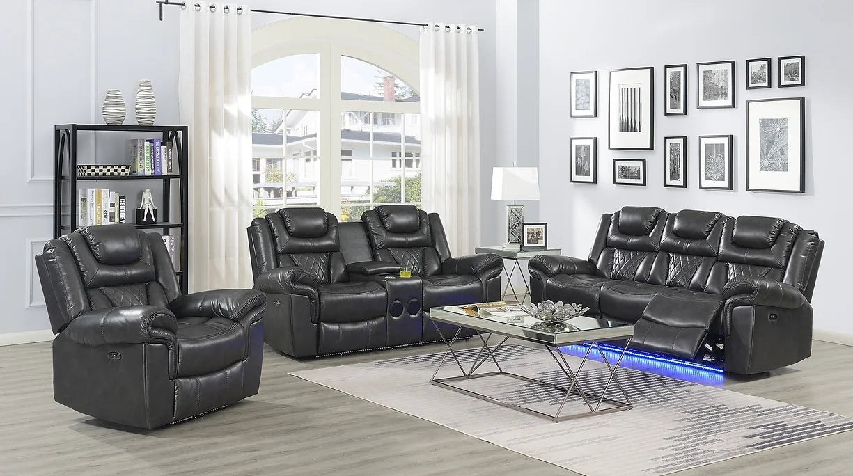 S2020 PARTY TIME 2 PC GREY RECLINING  SET