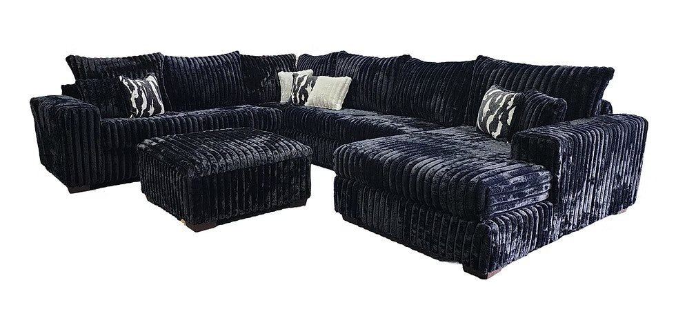 S320 TEXAN BLACK 4 PIECE SECTIONAL AVAILABLE PLUS OPTIONAL OTTOMAN