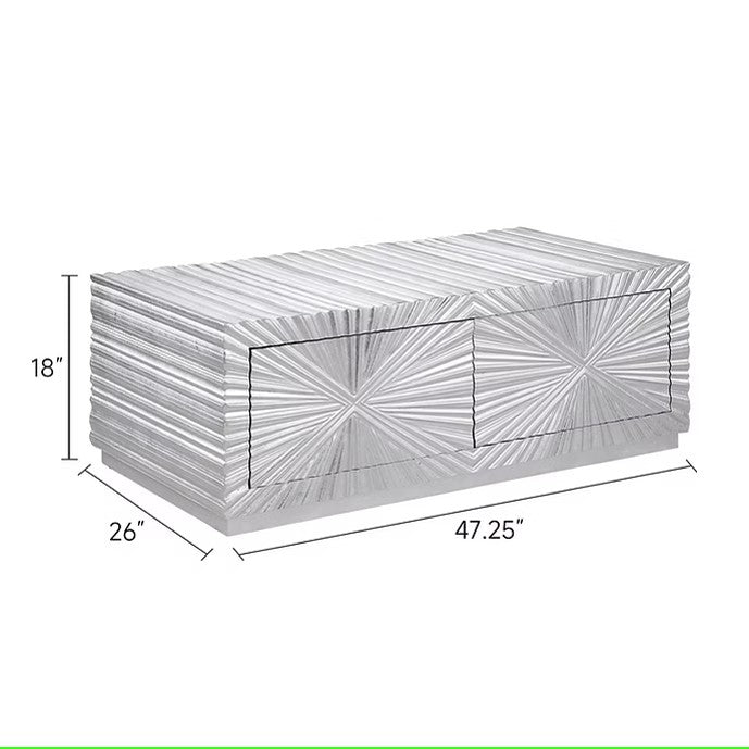 A-CT07 SELENE SILVER LEAF COFFEE TABLE
