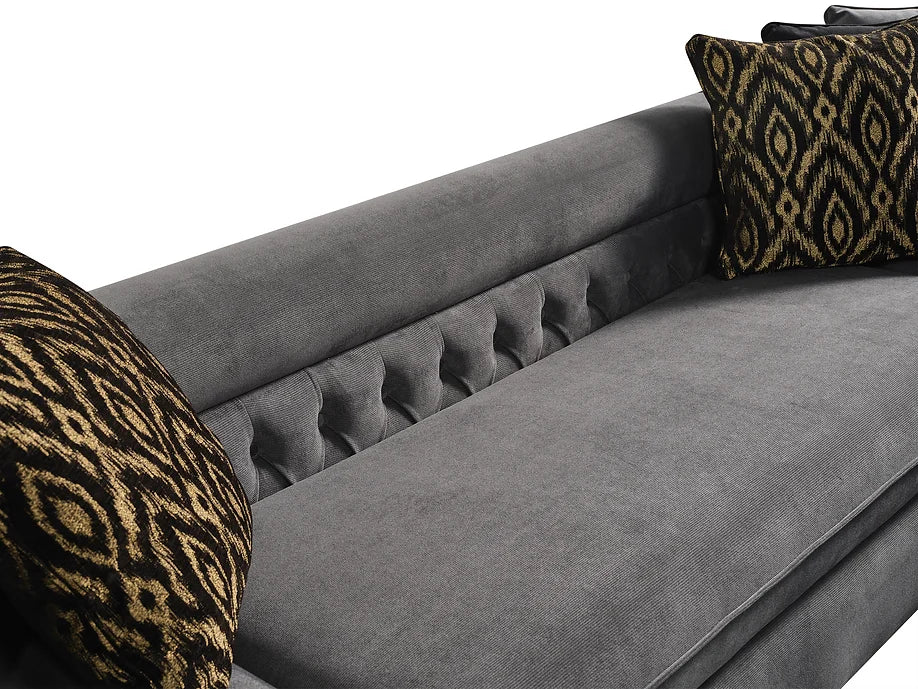 BROOKLYN SECTIONAL GREY WITH OTTOMAN