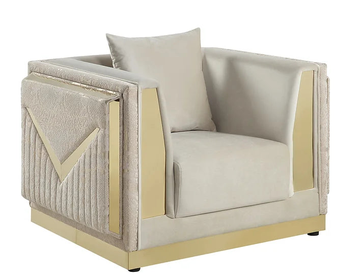 S4030 MONACO CREAM LIVING ROOM SET AVAILABLE AS 2 PIECE OR 3 PIECE SET