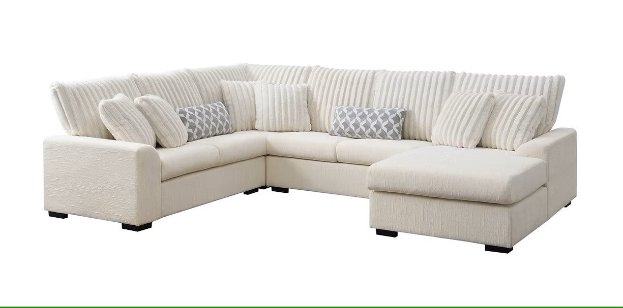 S1801 BRADY BEIGE SECTIONAL PLUS OPTIONAL OTTOMAN