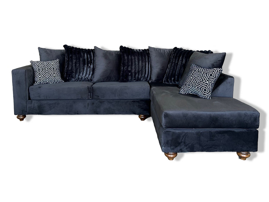 S310 RIVERA 2 PIECE BLACK SECTIONAL