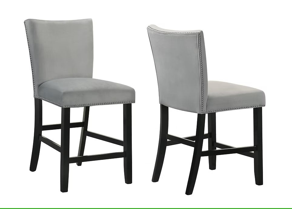 D1236 VALENTINO GREY 7 PC DINING SET INCLUDES REAL MARBLE TOP TABLE WITH 6 CHAIRS
