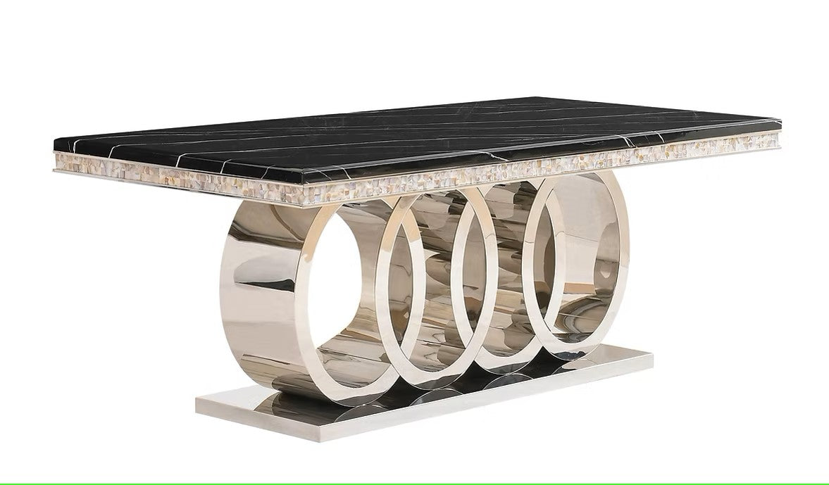 D620 GIOVANNI (BLACK/CHROME) DINING TABLE