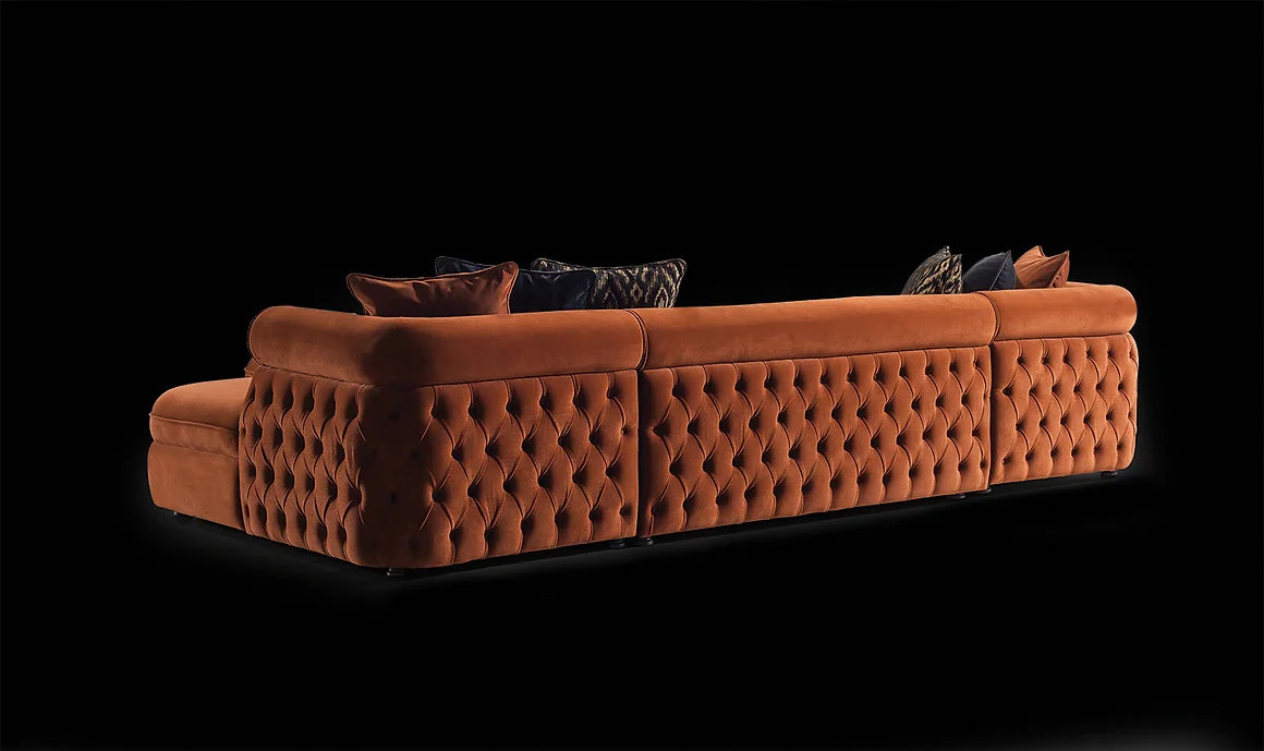 BROOKLYN SECTIONAL ORANGE WITH OTTOMAN