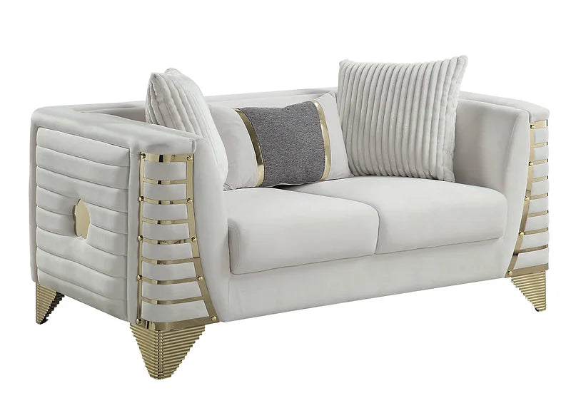 S4010 DONOVAN CREAM LIVING ROOM SET AVAILABLE AS 2 PIECE OR 3 PIECE SET