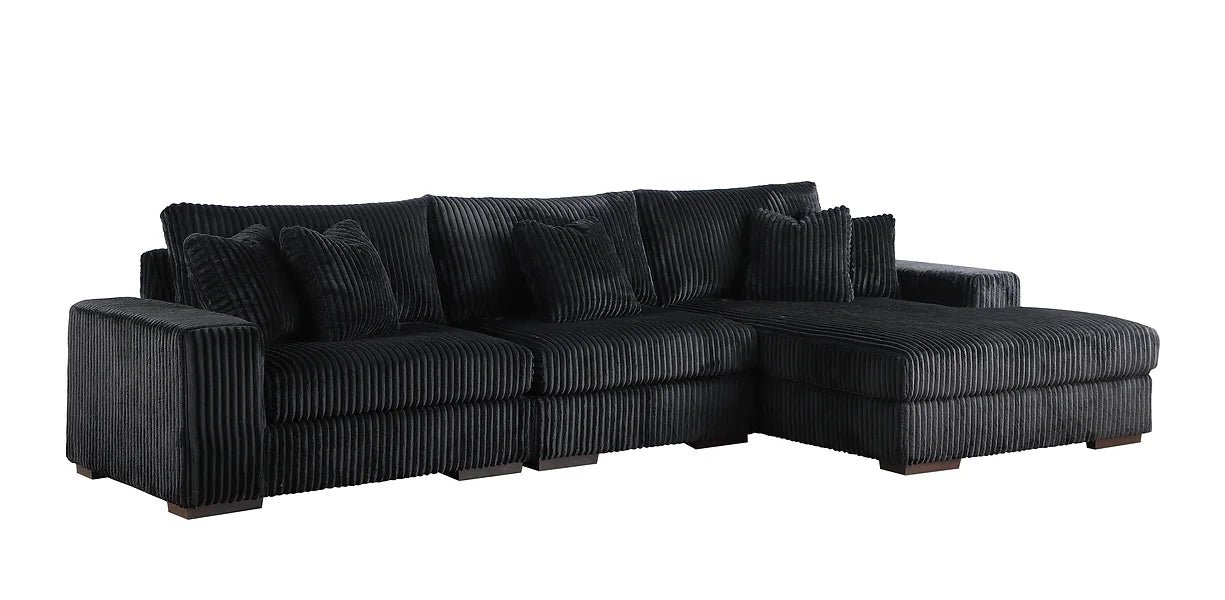 S859 COMFY 3 PIECE BLACK SECTIONAL