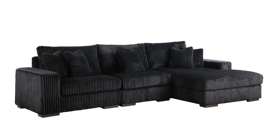S859 COMFY 3 PIECE BLACK SECTIONAL