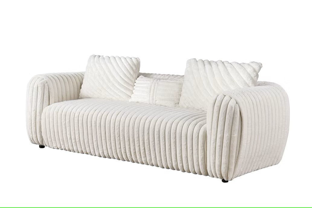 S8809 ELI WHITE LIVING ROOM SET AVAILABLE AS 2 PIECE AND 3 PIECE SET