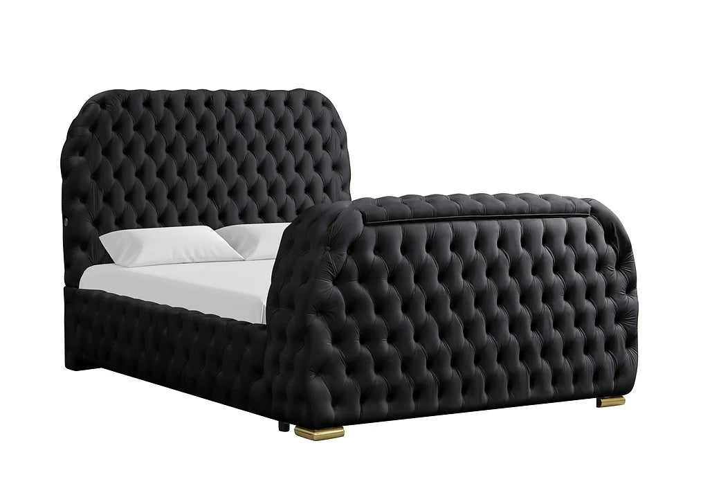 B8010 ROYAL BLACK BED AVAILABLE IN QUEEN AND KING SIZES