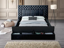 Switch B9015 EMERALD BLACK BED WITH USB CHARGER AND STORAGE AVAILABLE IN QUEEN AND KING SIZES 2 image