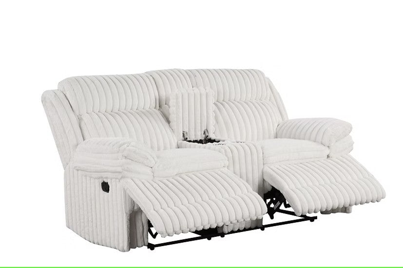 S3939 MELOW 3 PIECE WHITE FABRIC LIVING ROOM SET