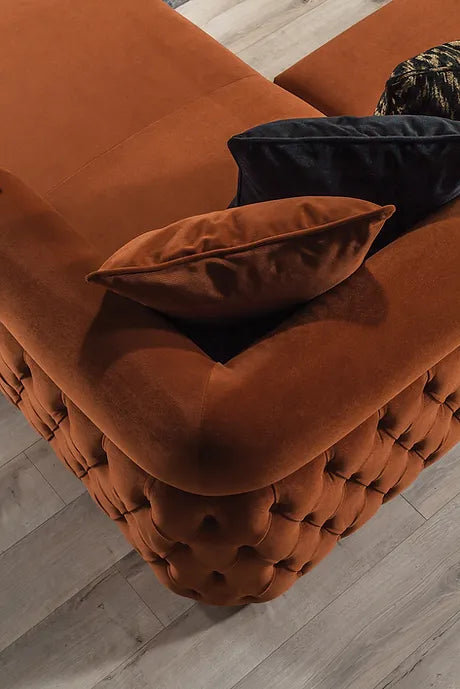 BROOKLYN SECTIONAL ORANGE WITH OTTOMAN