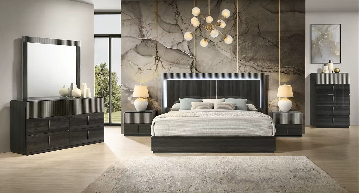 B93 RAVEN BEDROOM SET AVAILABLE IN QUEEN AND KING SIZES AS 4 PC OR 5 PC SETS