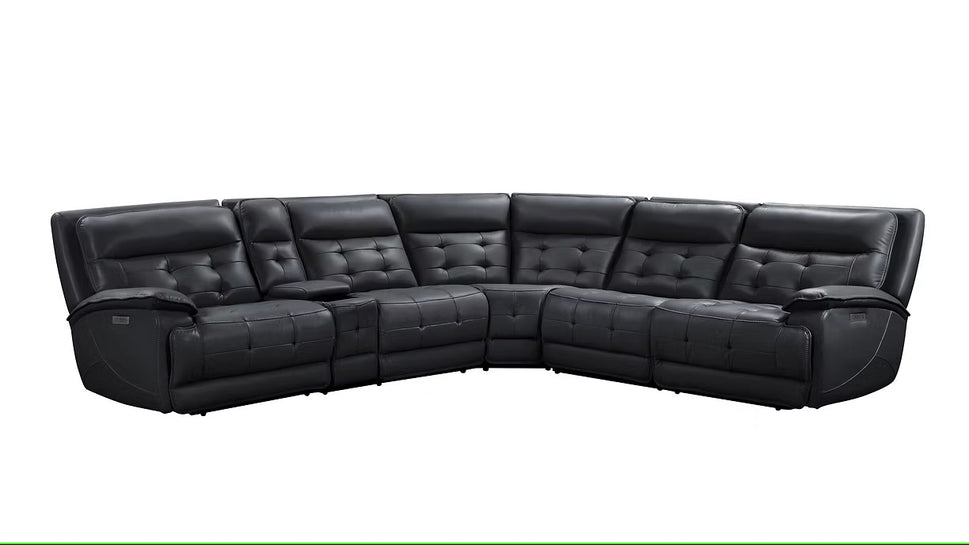 S8900 STARLIGHT BLACK POWER SECTIONAL WITH ADJUSTABLE HEAD