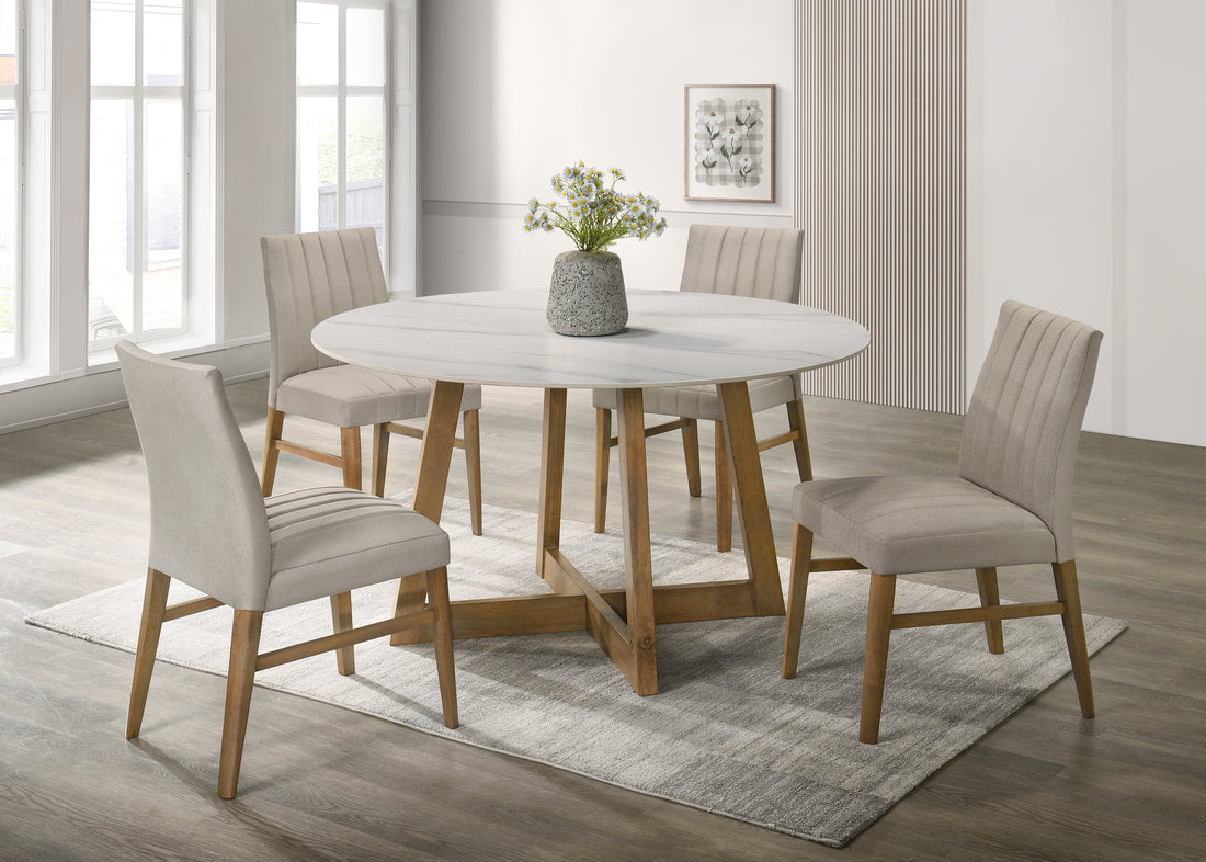 ENZ010 LIGHT OAK DINING SET WITH TABLE AND 4 CHAIRS