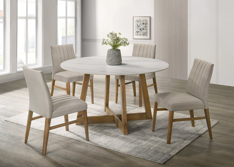 ENZ010 LIGHT OAK DINING SET WITH TABLE AND 4 CHAIRS