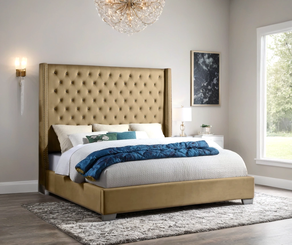 HH225 6FT -  MUSTARD BED AVAILABLE IN QUEEN AND KING SIZES