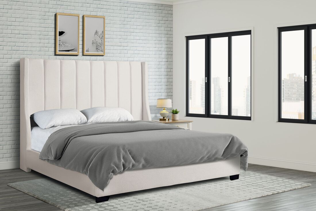 HH407 6FT -  OFF WHITE BED AVAILABLE IN QUEEN AND KING SIZES