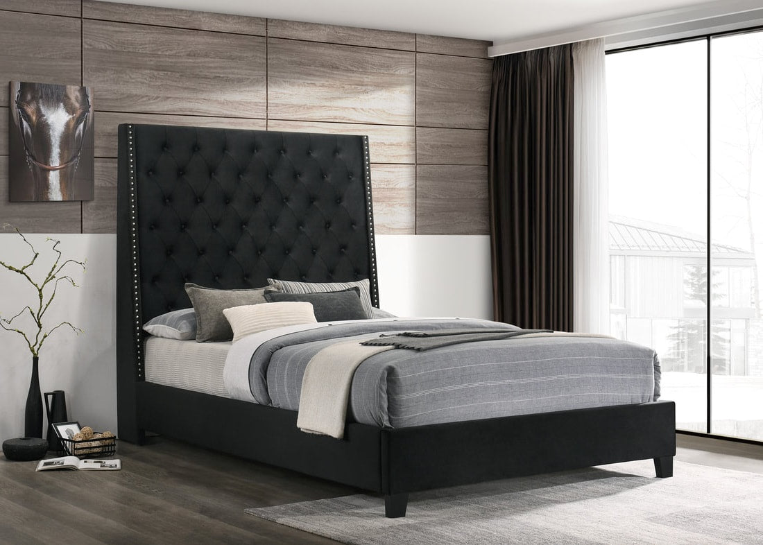 HH630 BLACK BED AVAILABLE IN QUEEN AND KING SIZES