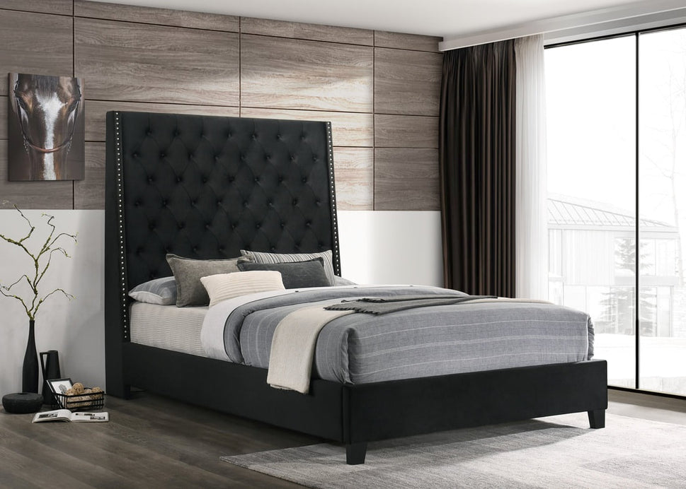 HH630 BLACK BED AVAILABLE IN QUEEN AND KING SIZES