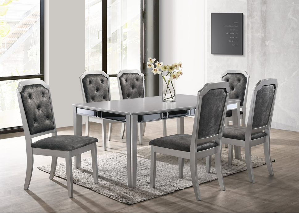 TRAVIS DINING SET WITH TABLE + 6 CHAIRS