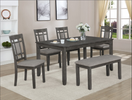 Switch Paige 6-Piece Dining Set with 4 Chairs and Bench Available in Light Grey and Dark Grey 1 image