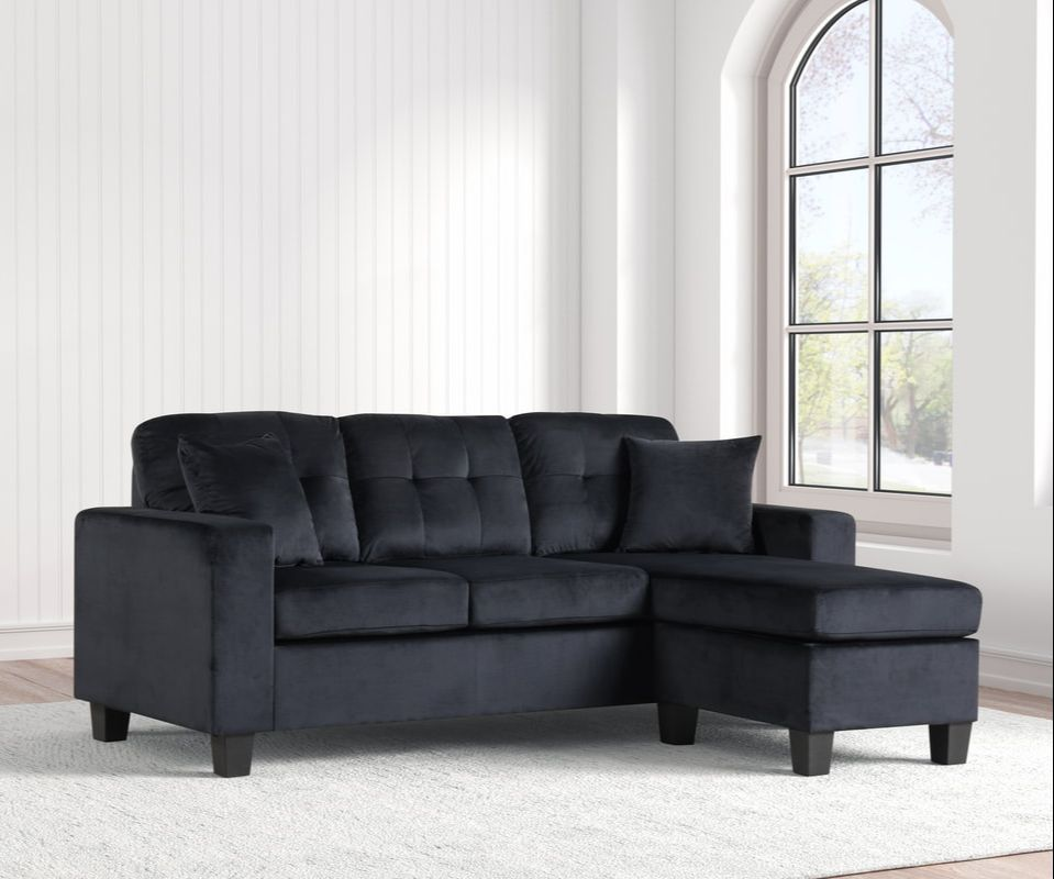 CRIS REVERSIBLE SECTIONAL AVAILABLE IN BLACK, LT GRAY, SAND AND GRAY COLORS
