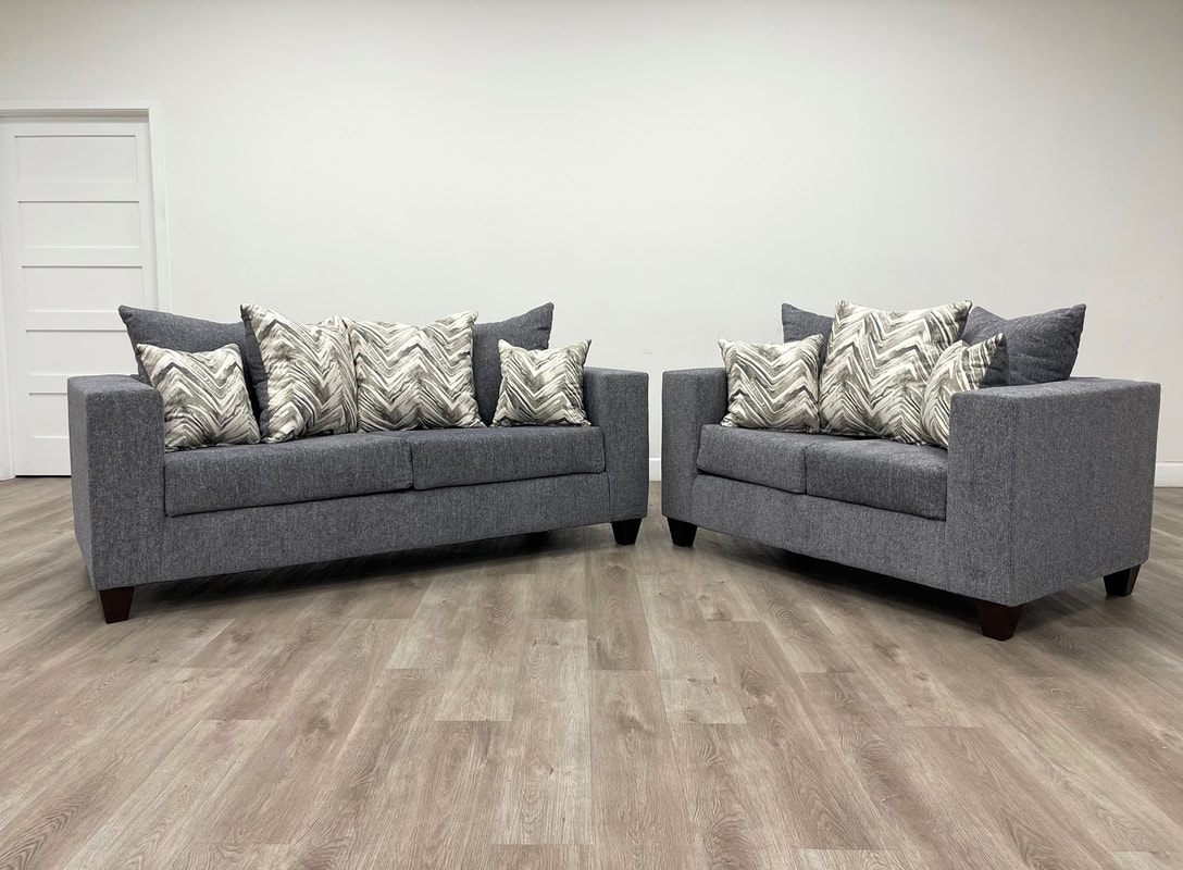 110 CHARCOAL SOFA AND LOVESEAT SET