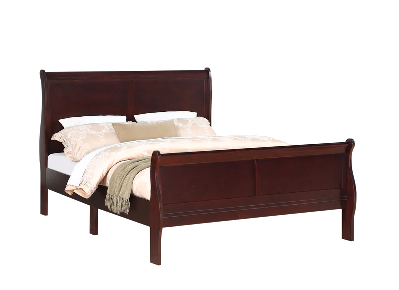 B3950 LOUIS PHILIP BED AVAILABLE IN TWIN, FULL, QUEEN AND KING SIZES AND IN BLACK WHITE AND CHERRY COLORS
